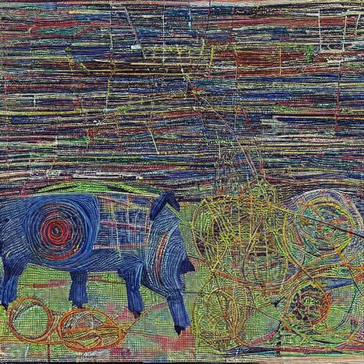 String Art Pigs Discover Deep Space