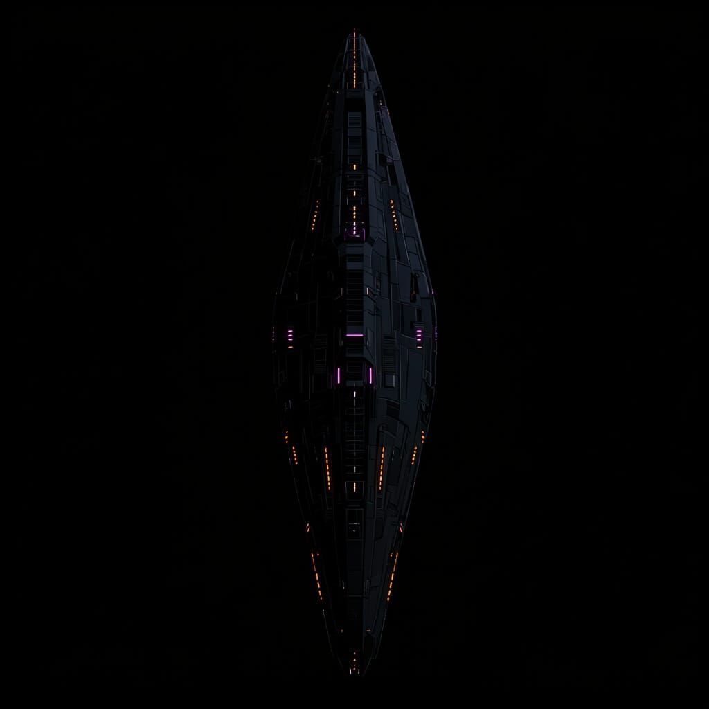 Gothic Reptilian Spaceship in Epic 3D Game Cinematic Style