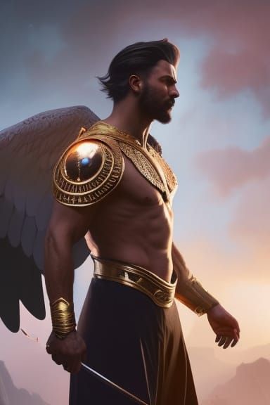 Fallen Angel Portrait in Hyperdetailed Style