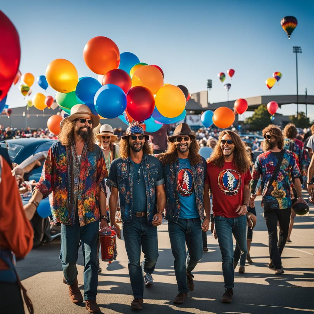 Grateful Dead Fans in Stadium Parking Lot