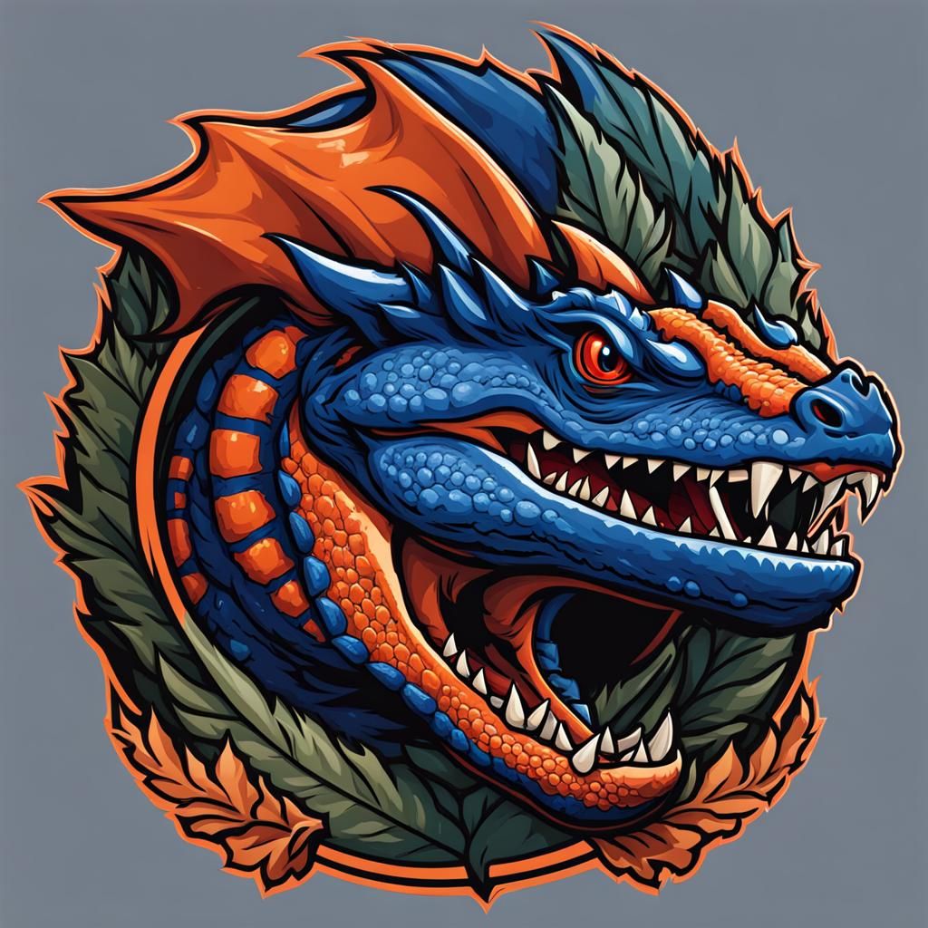 Warhammer Lizardmen Logo in Florida Gators Style