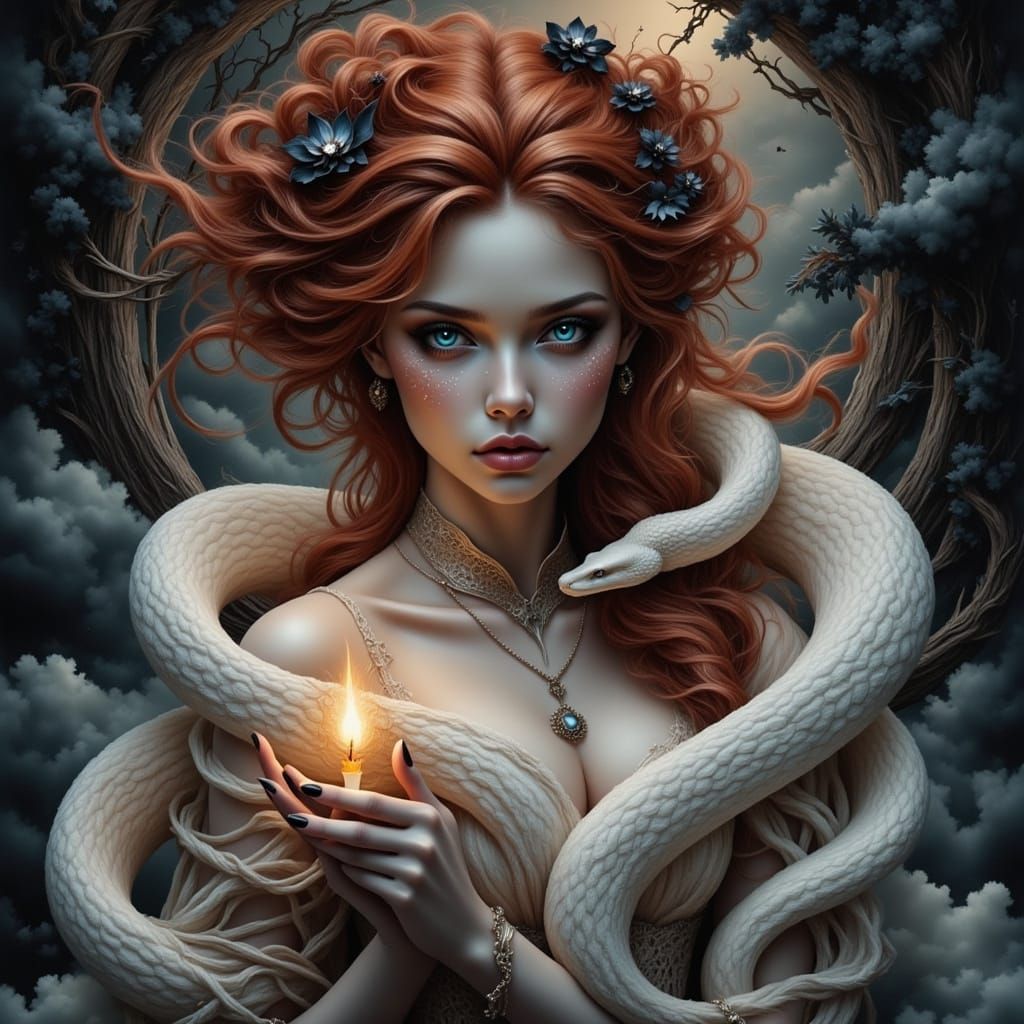 Ethereal Gothic Goddess in Dark Celestial Aesthetic