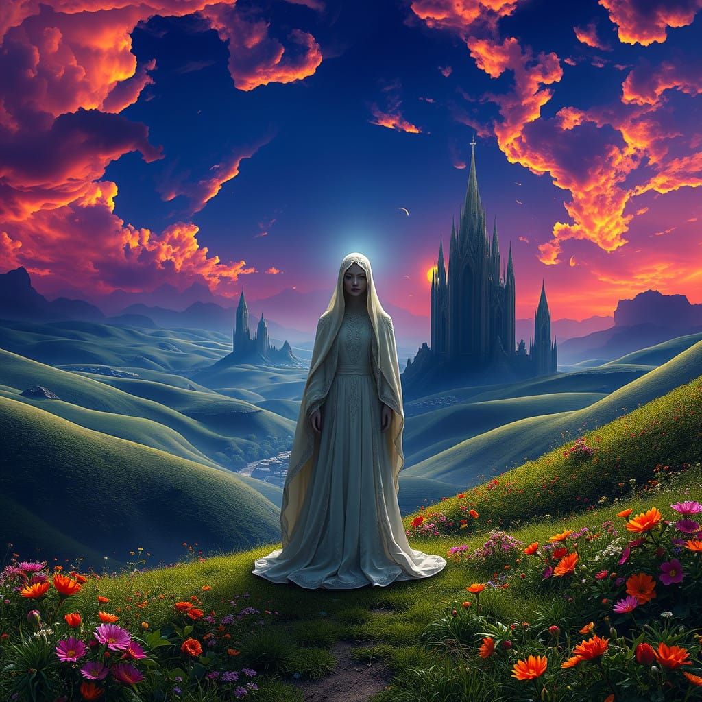 Surreal Landscape of Endless Love and Devotion in Ethereal B...