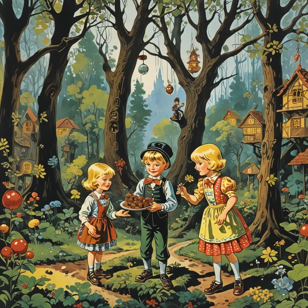 Hansel and Gretel's Surreal Chocolate Factory Adventure