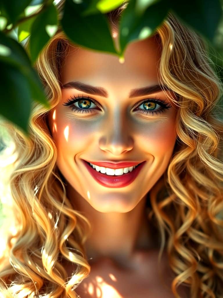 Portrait of a Blonde Woman in Soft Light