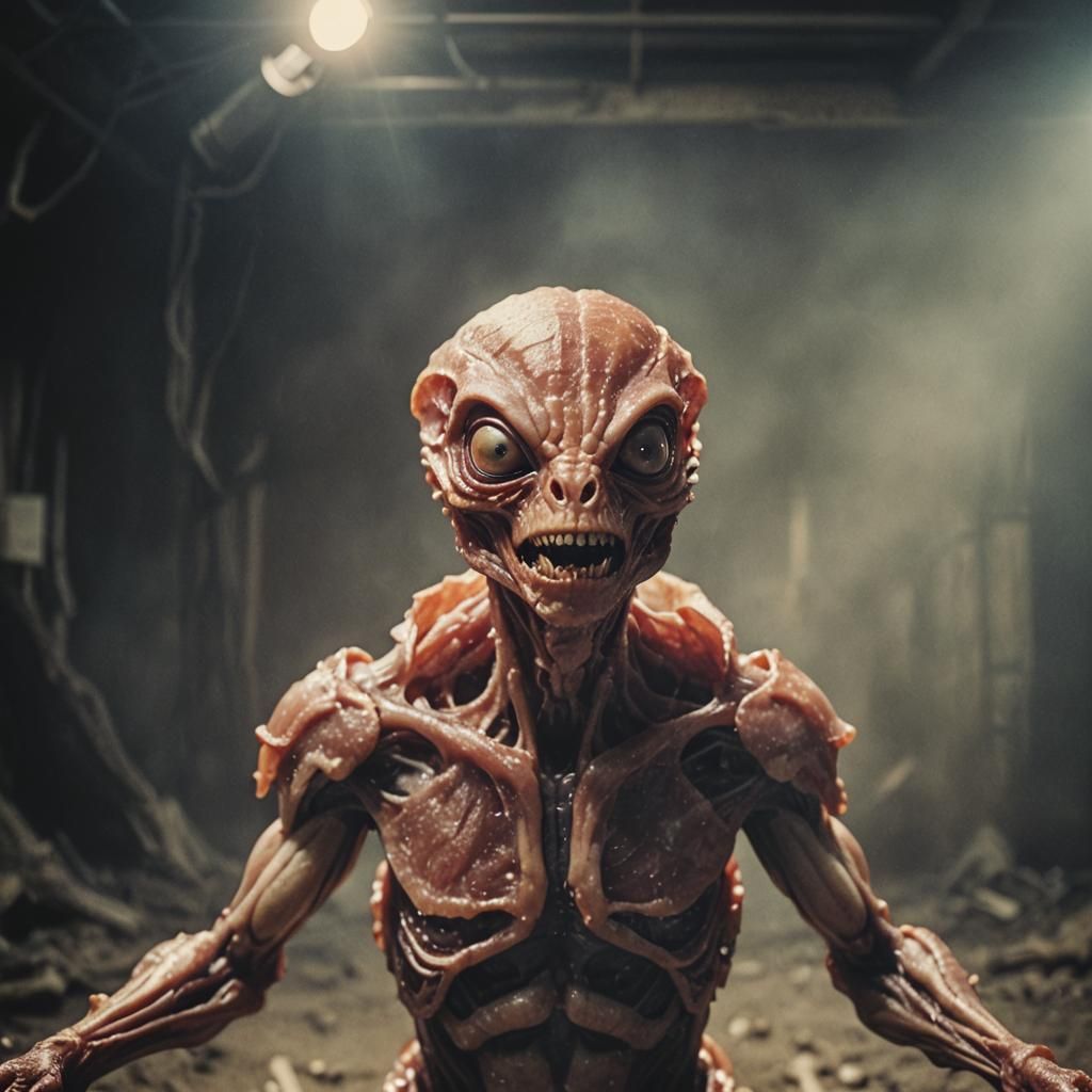 Bacon Alien Cinematic Film Still