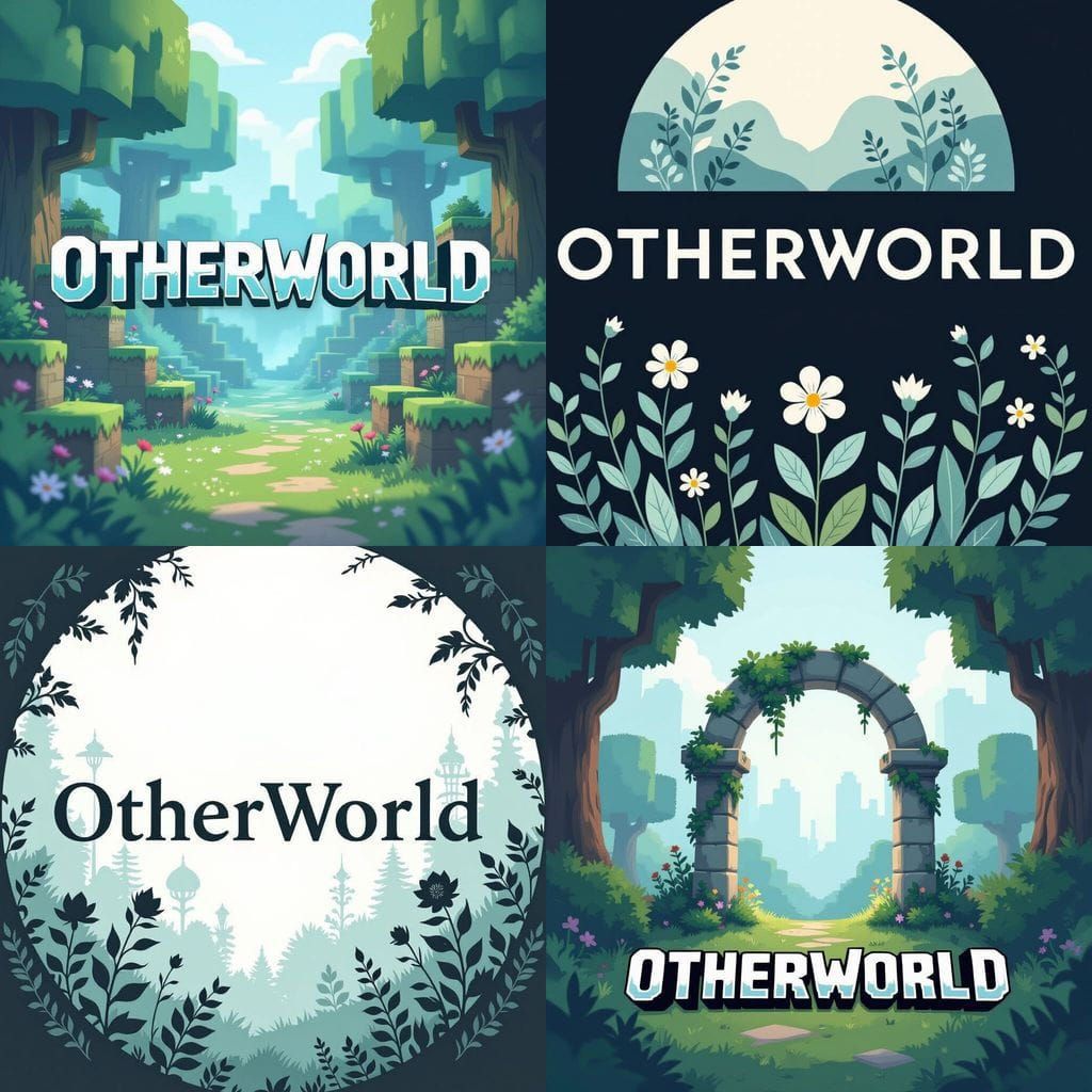 OTHERWORLD Minecraft Logo in Pale Garden Biome