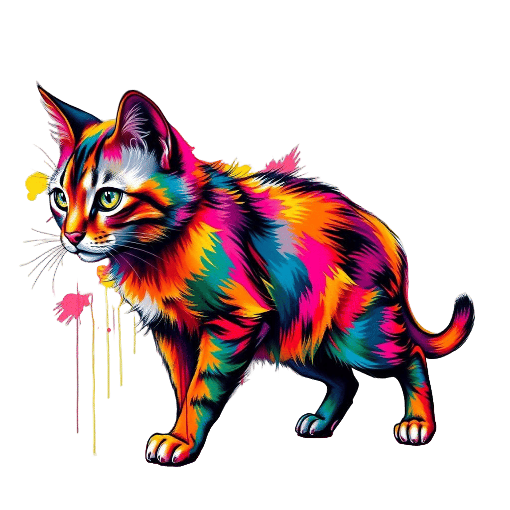 Vibrant Graffiti Feline Masterpiece