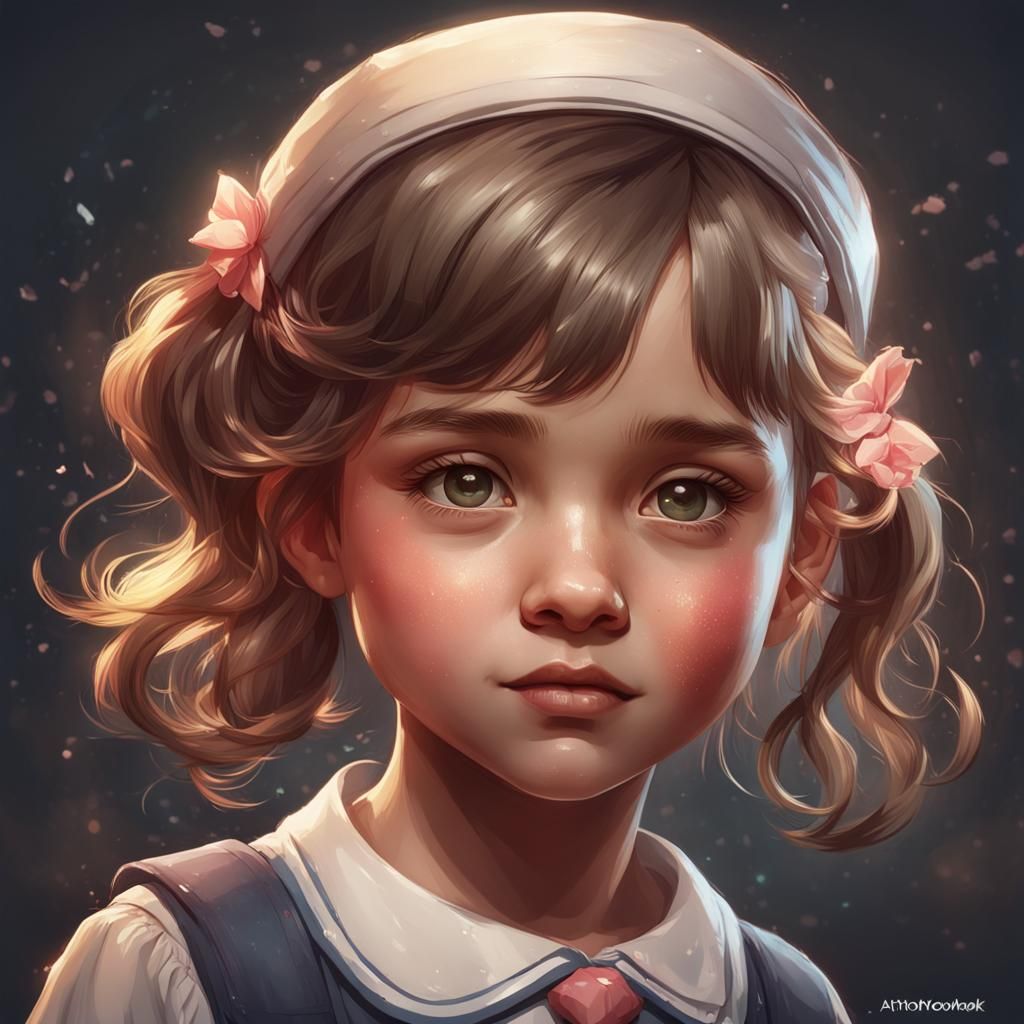 Detailed Portrait of a British Schoolgirl