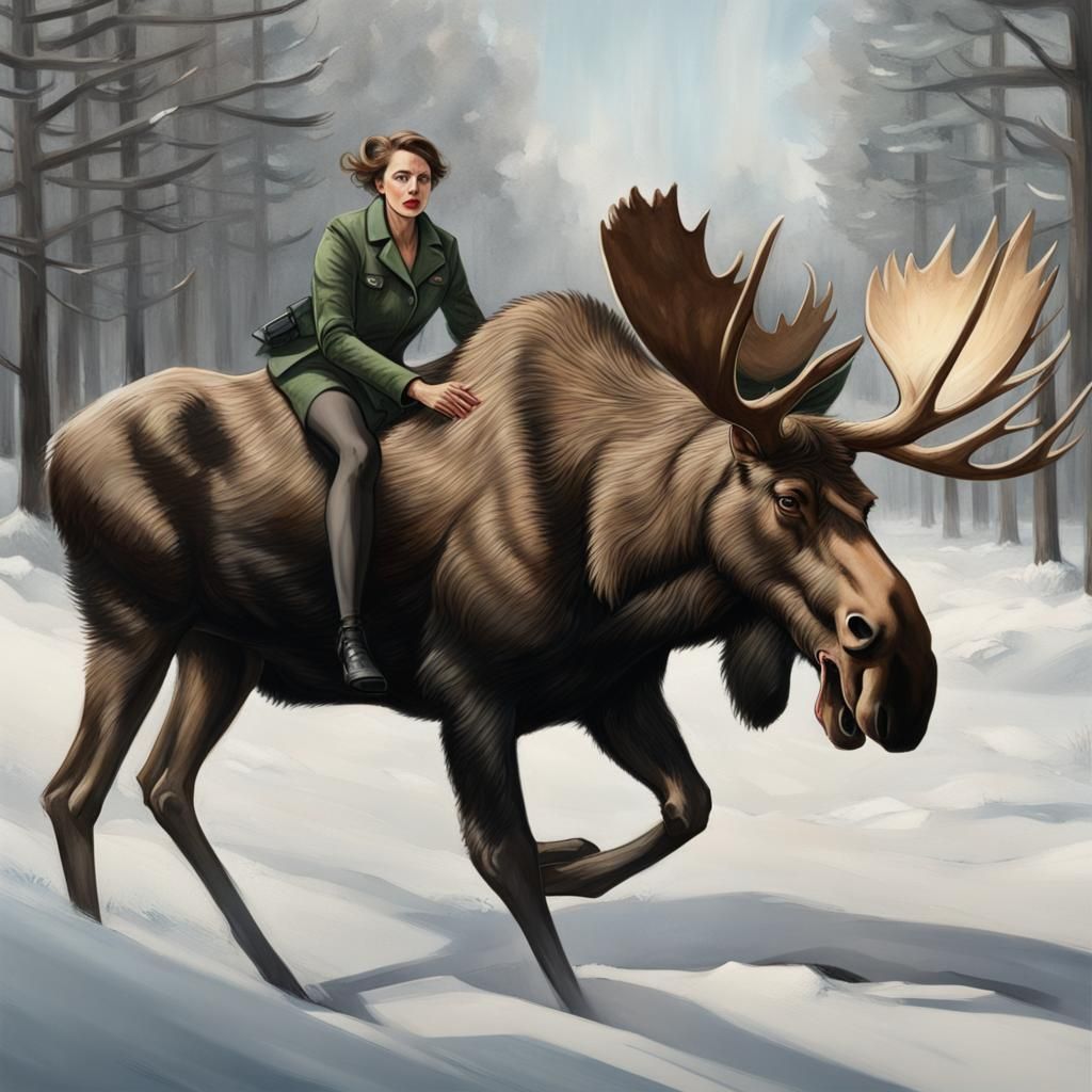 Hyperrealistic Moose Chase of Cold War Spies