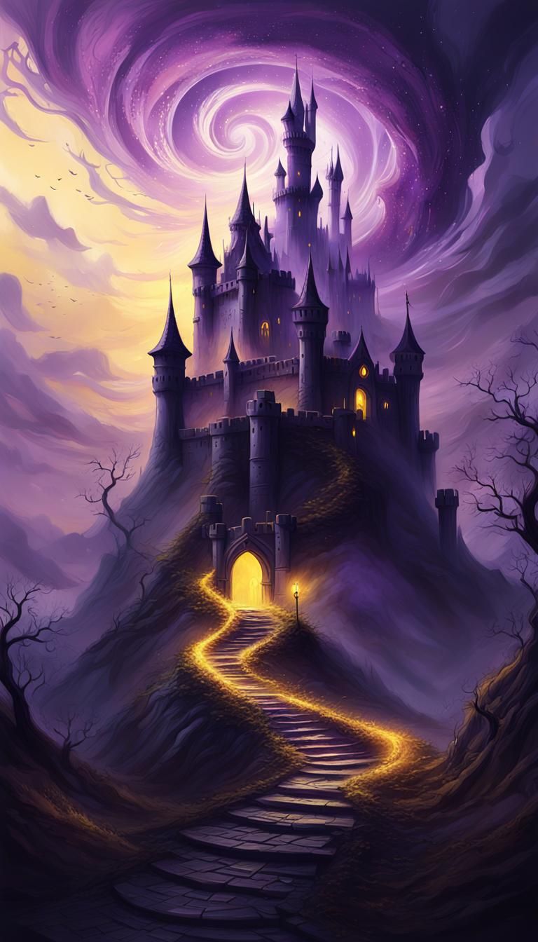 Ethereal Castle Concept Art with Gothic Elements