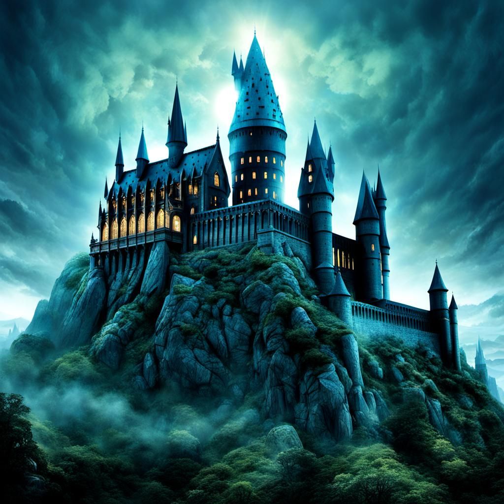 Magic temple of the Elements, castle, mystic Harry potter, holy,