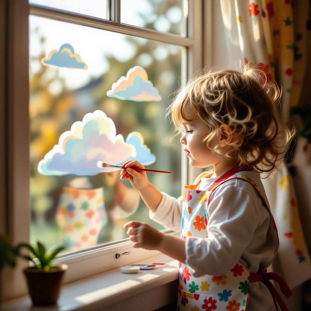 Childhood Wonder: Painting Clouds in Dreamlike Style