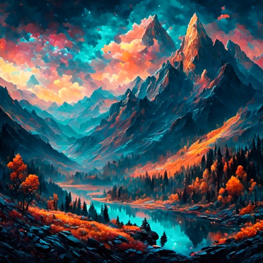 Kirby as Dreamy Pointillist Acrylic Painting