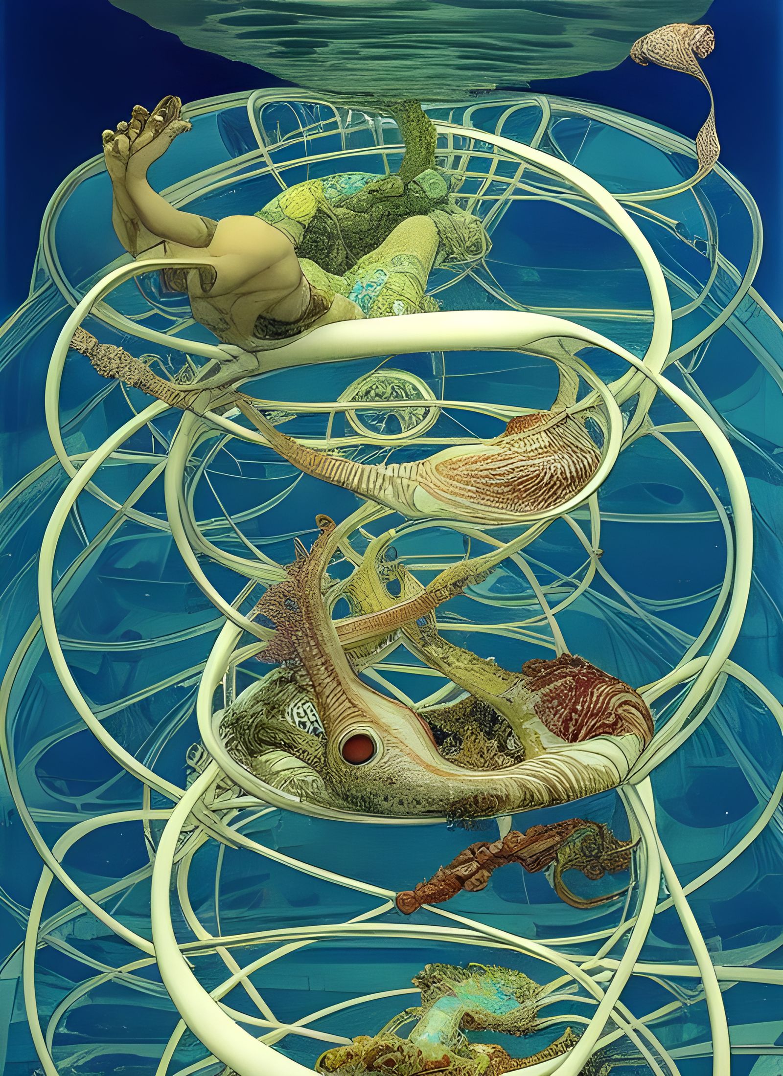 Aquatic Humans in Undersea City Architecture