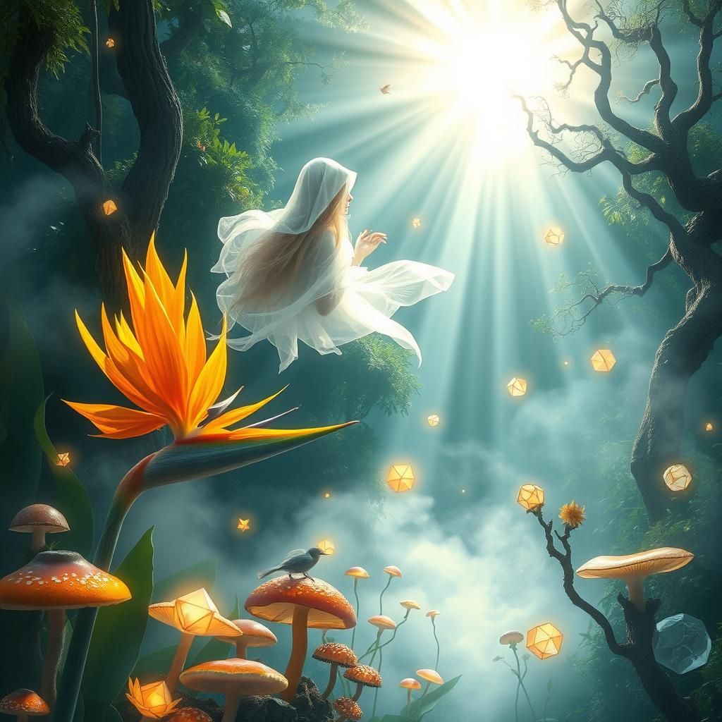 Ethereal Spirit in Mystical Jungle Paradise