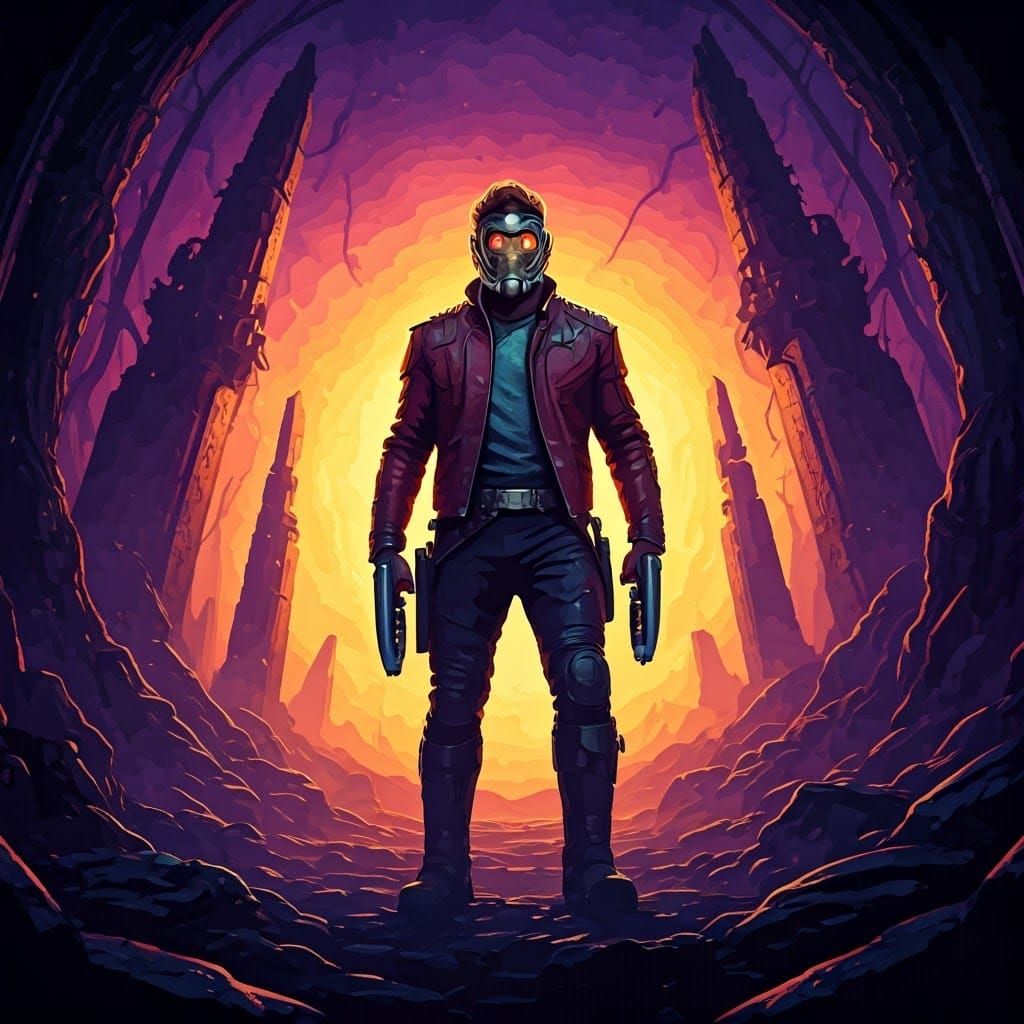 Star-Lord in Mystical Alien Landscape