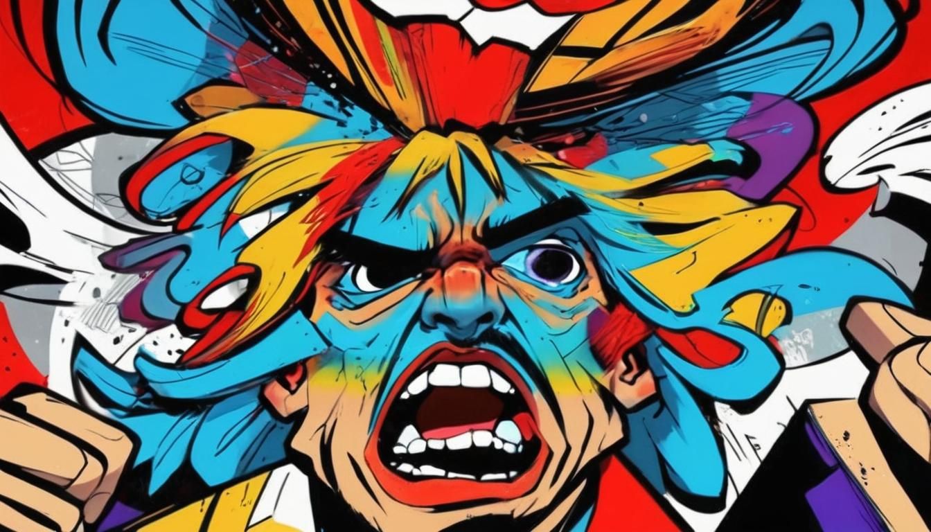 Gamer in Cyberpunk Style, Neon-Lit Room