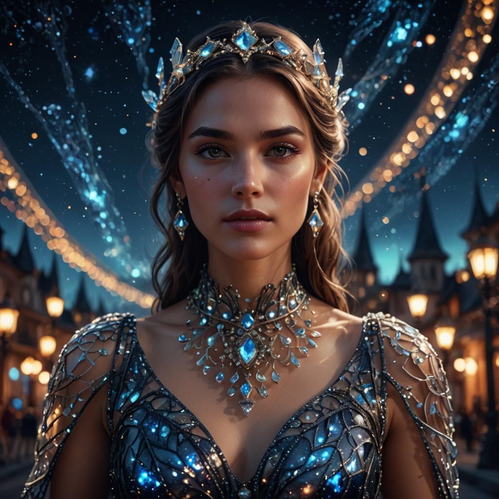 Woman in Glass Dress, Digital Art Portrait