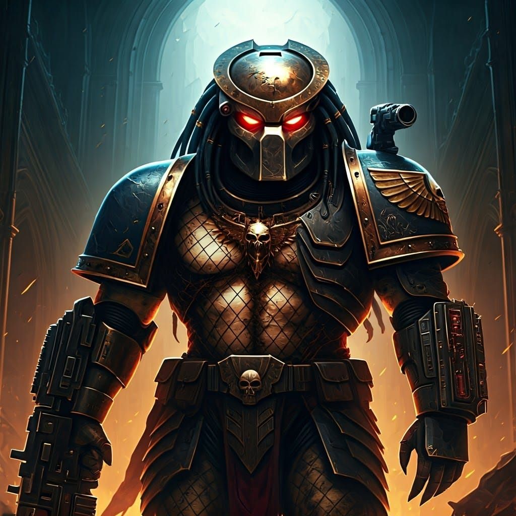 Space Marine Predator in Grim Gothic Landscape