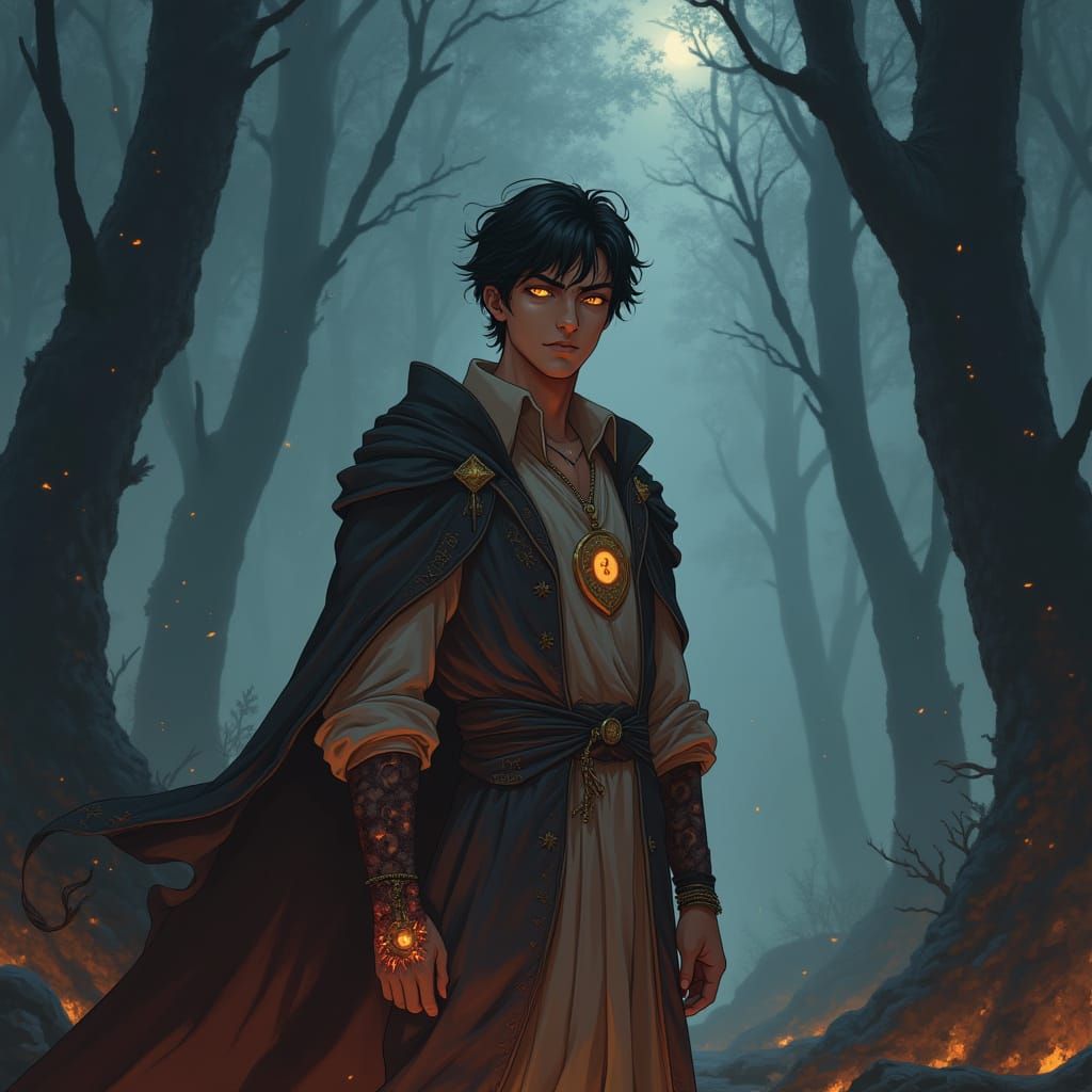 Mystic Nomad in Ruined Forest: Anime Style