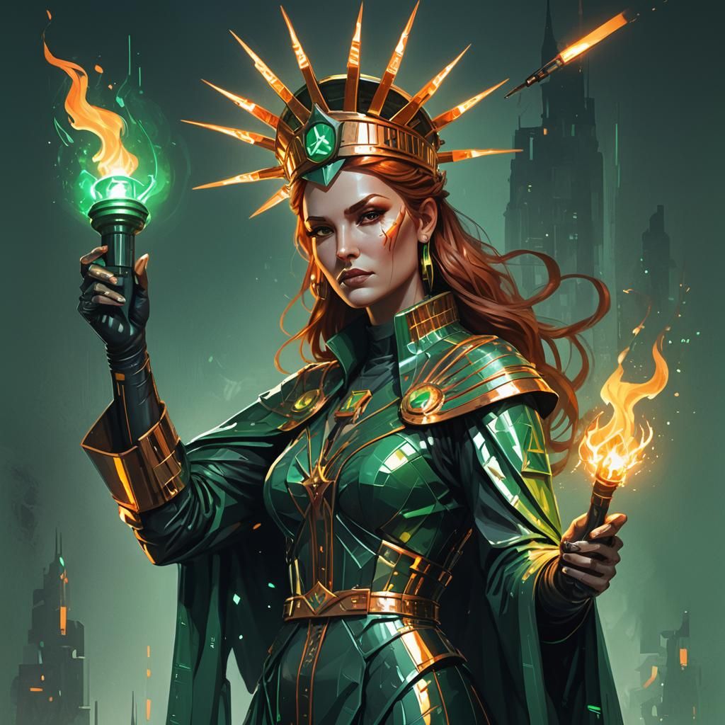 Futuristic Statue of Liberty Concept Art