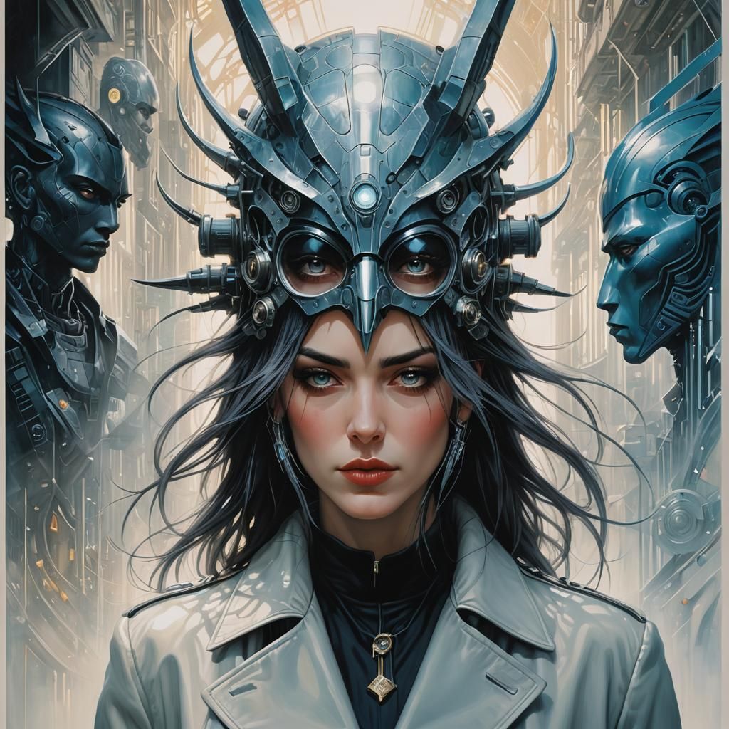 Ethereal Cyberpunk Portrait Inspired by Comic Art