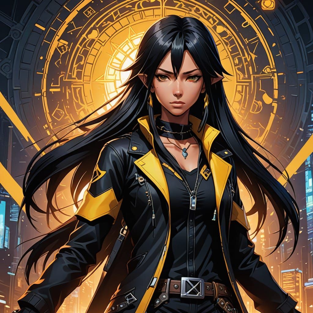 Sleek Indigenous Warrior in Kingdom Hearts Attire