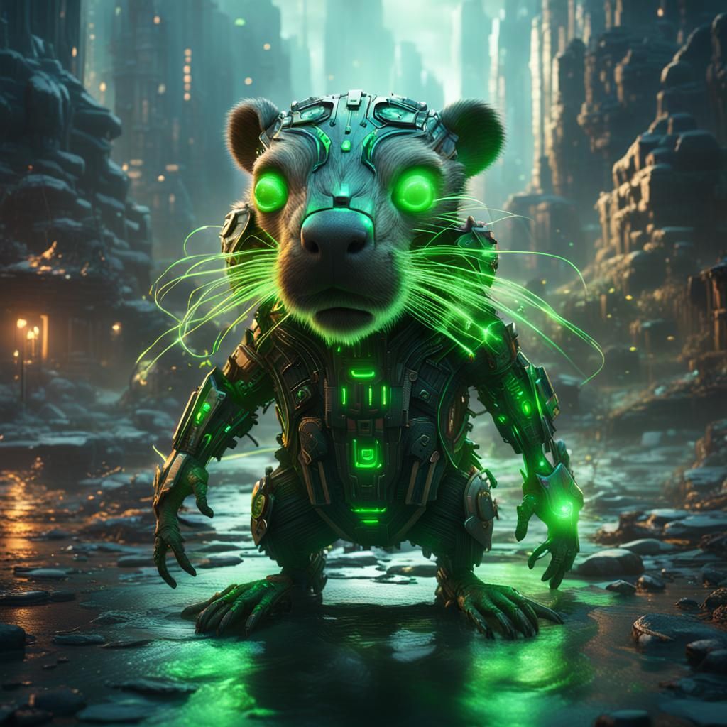 Matrix Cyborg Beaver Digital Concept Art