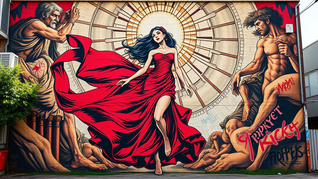 Fujiko Mine Mural Reimagines Sistine Chapel in Street Art