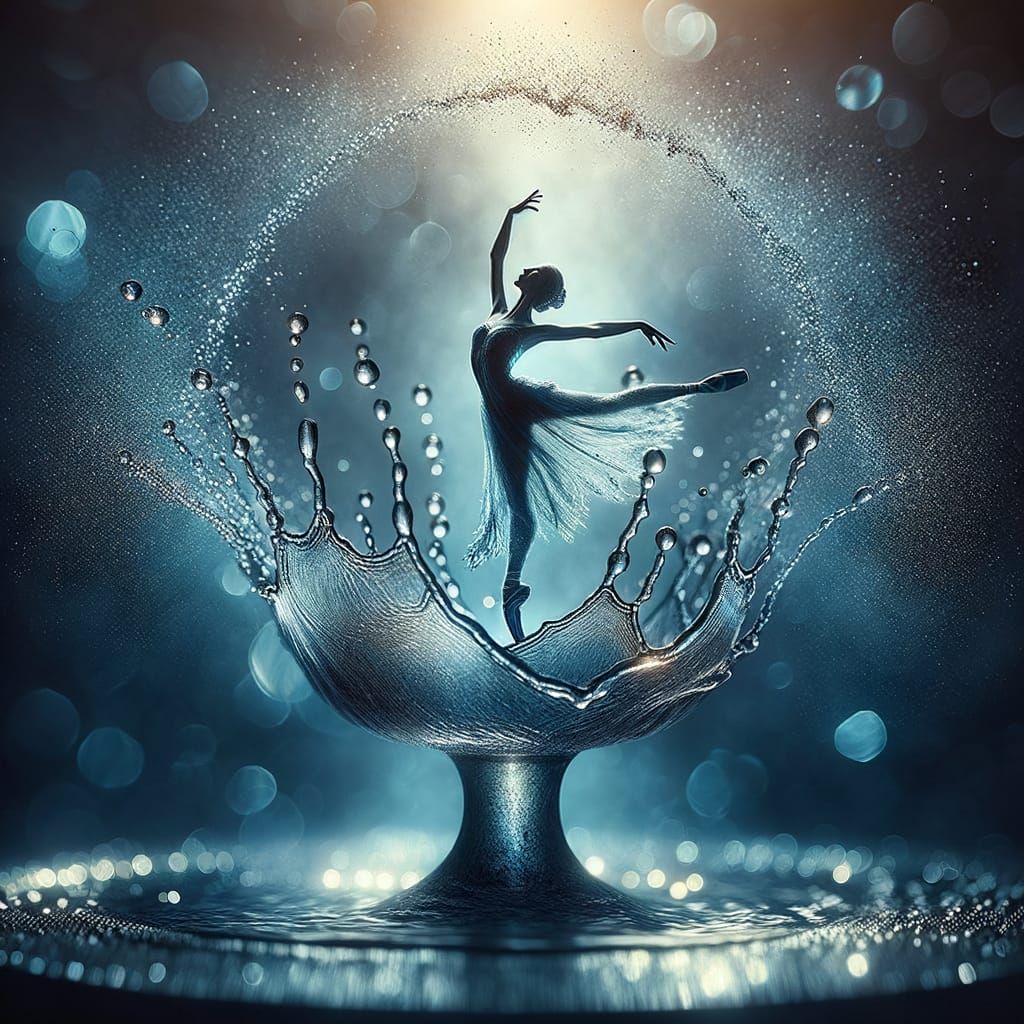 Water Ballerina Dancing in a Birdbath