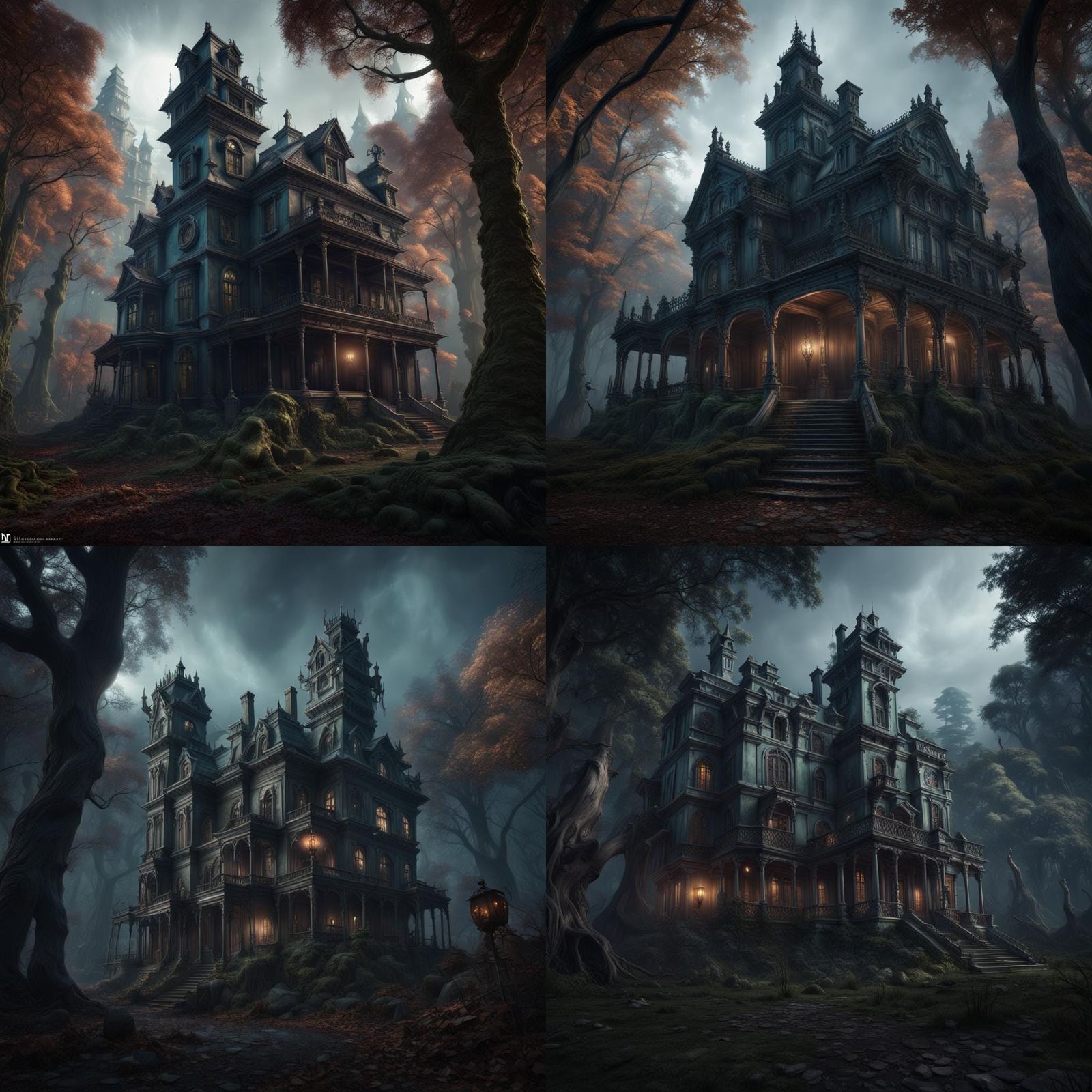 Eerie Forest Haunted Mansion Concept Art