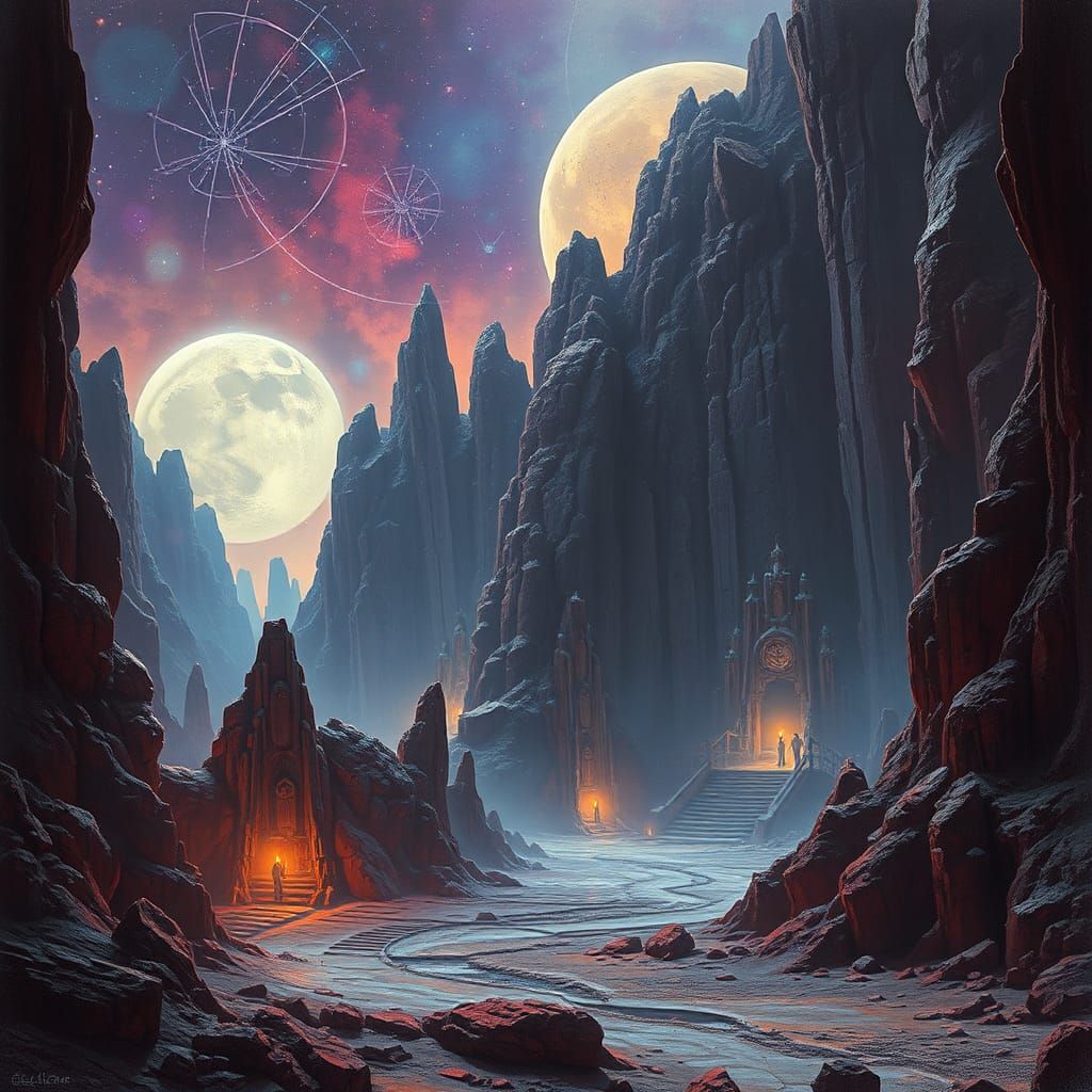 Mystical Intergalactic Landscape in Sci-Fi Style