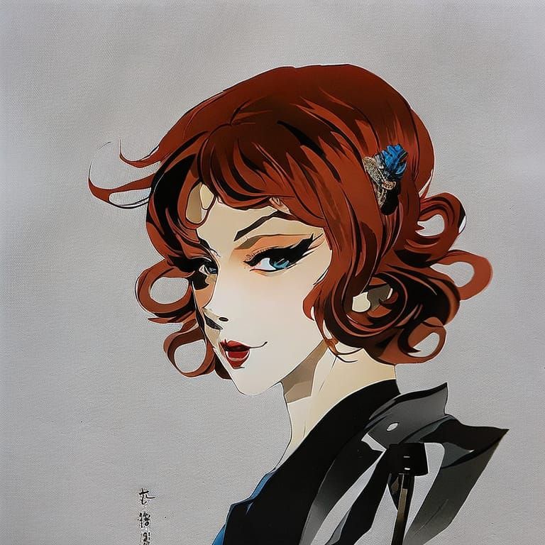 Striking Portrait in Ink Punk Style