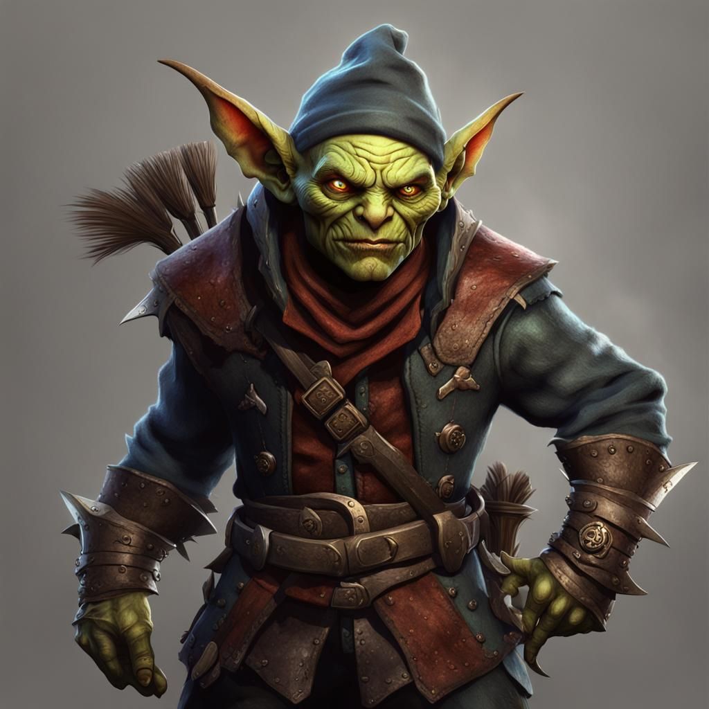 Male Goblin Rogue in D&D Style