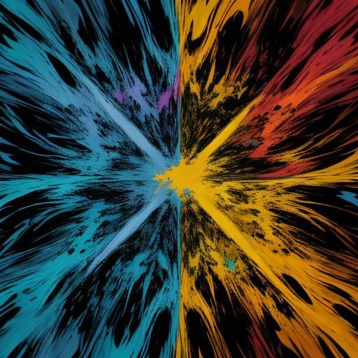 Abstract Expressionist Cat in Swirling Colors