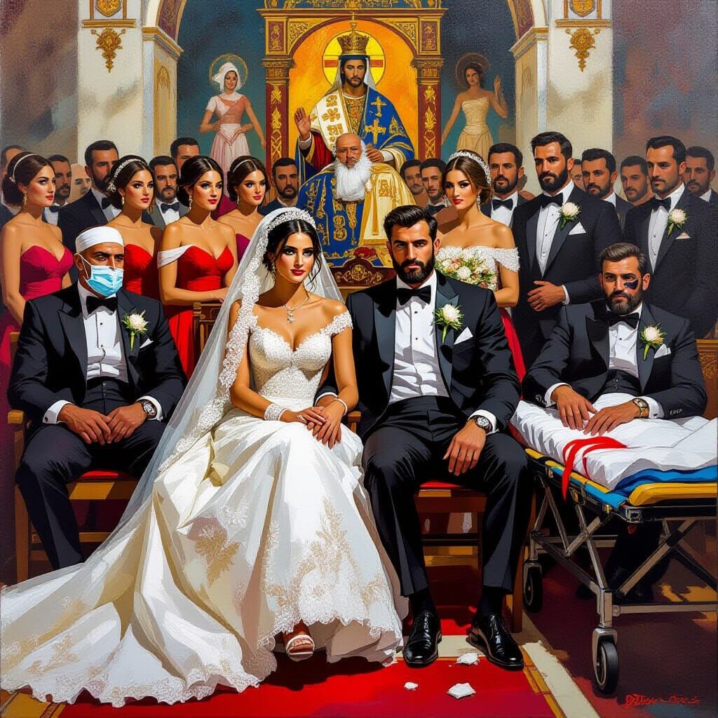 Chaotic Greek Wedding in Botero Style