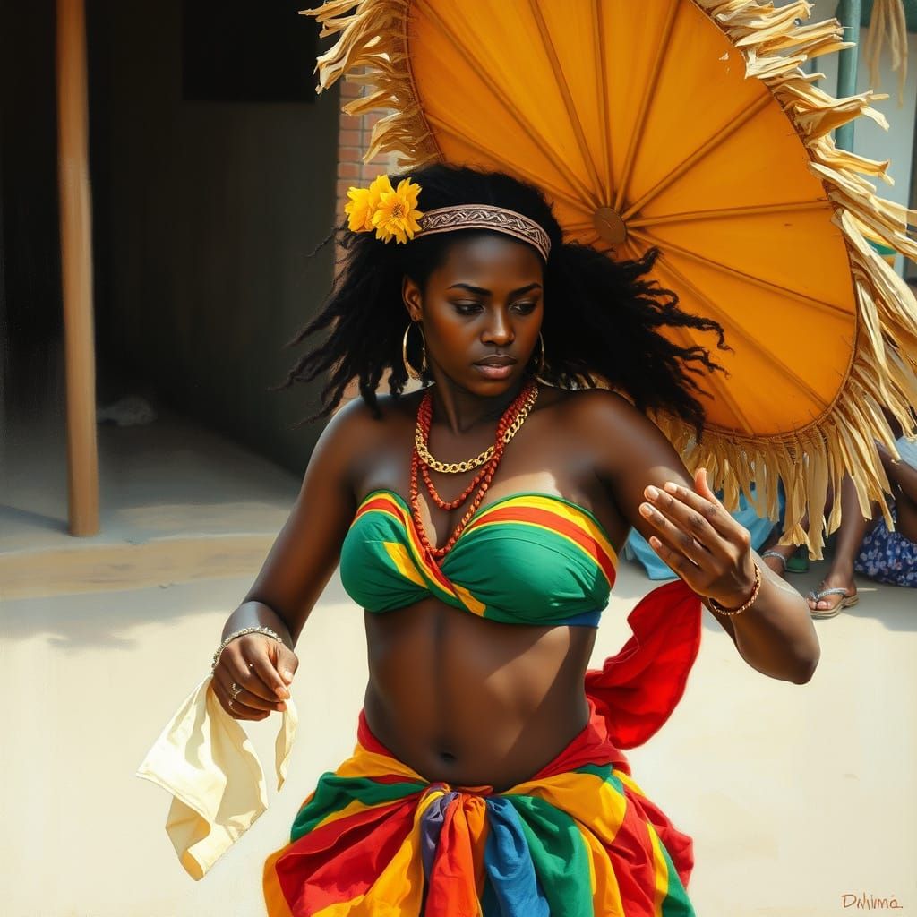 Black Brazilian Woman Performs Capoeira in Bahia Favelas