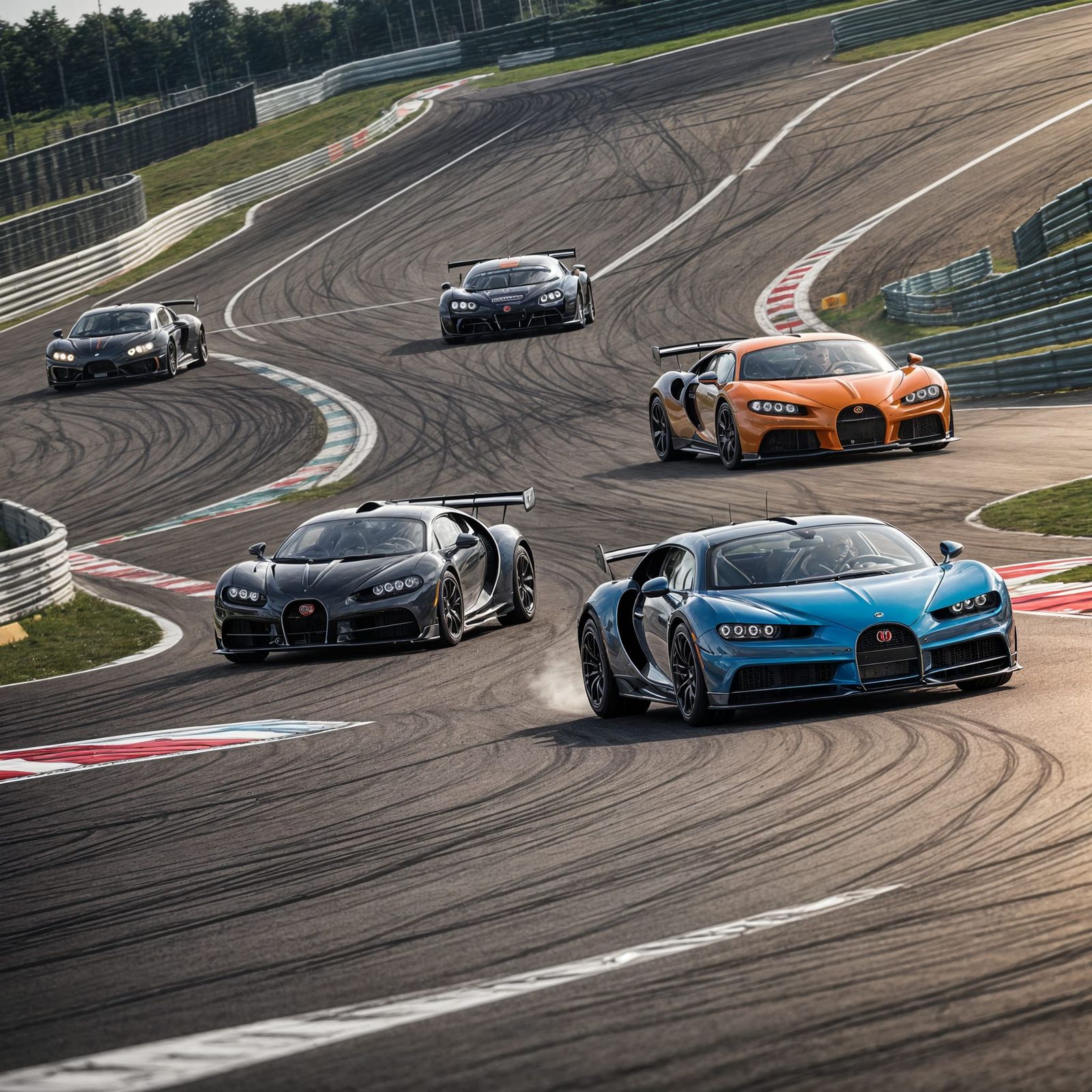 Bugatti Chiron and McLaren Race on Track