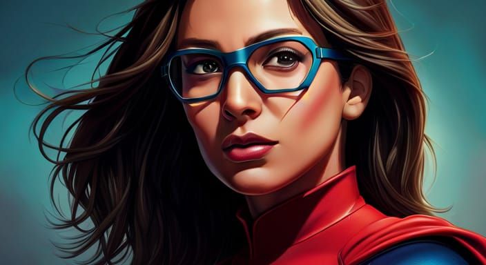 Kamala Khan as Ms. Marvel: Hyperrealistic Splash Art