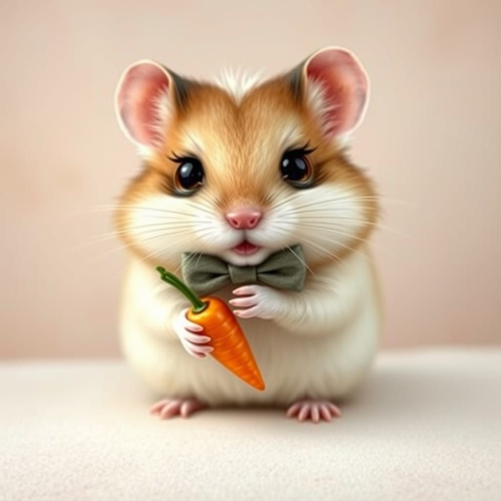 Whimsical Hamster in Pastel Hues