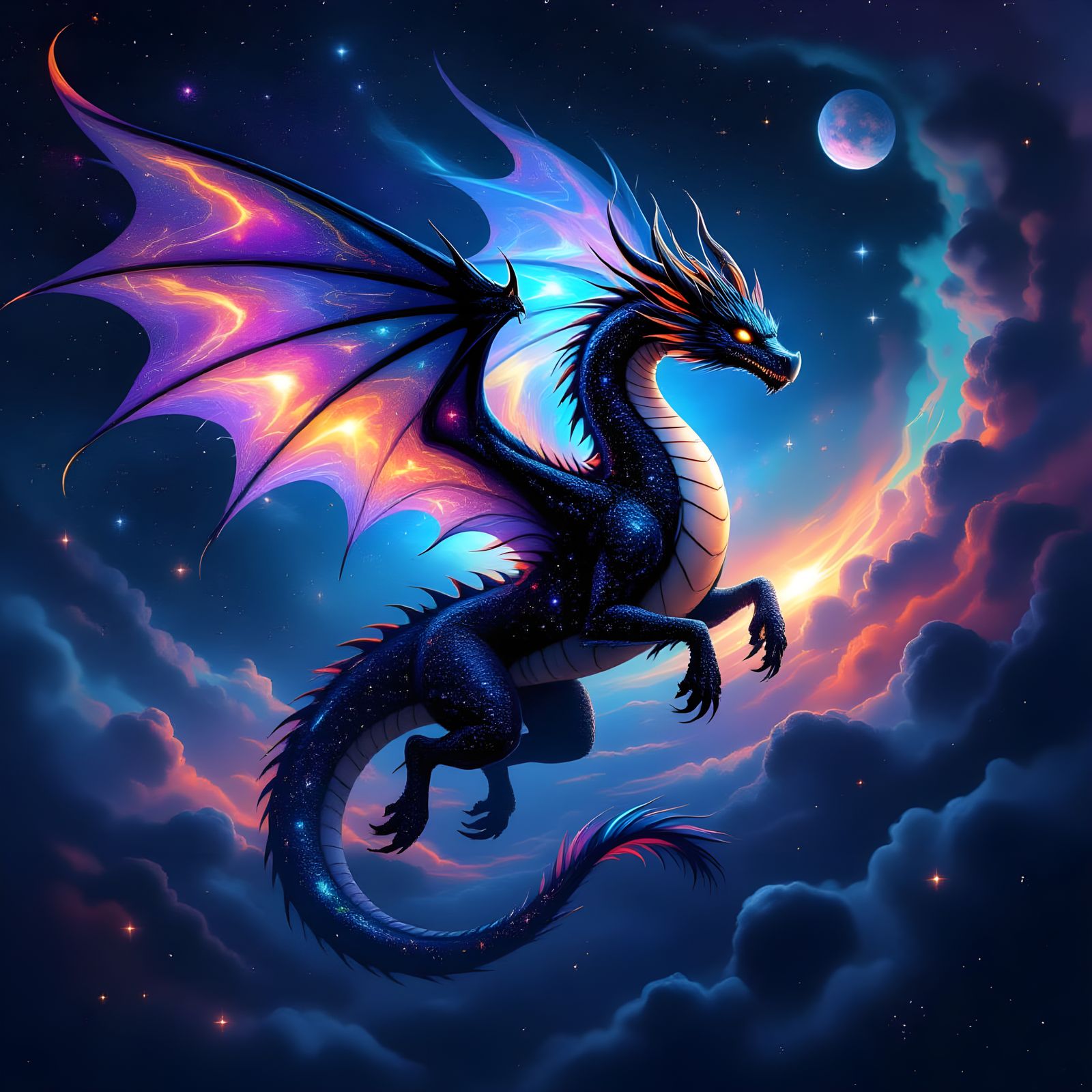 Cosmic Dragon Soaring Through the Galaxy