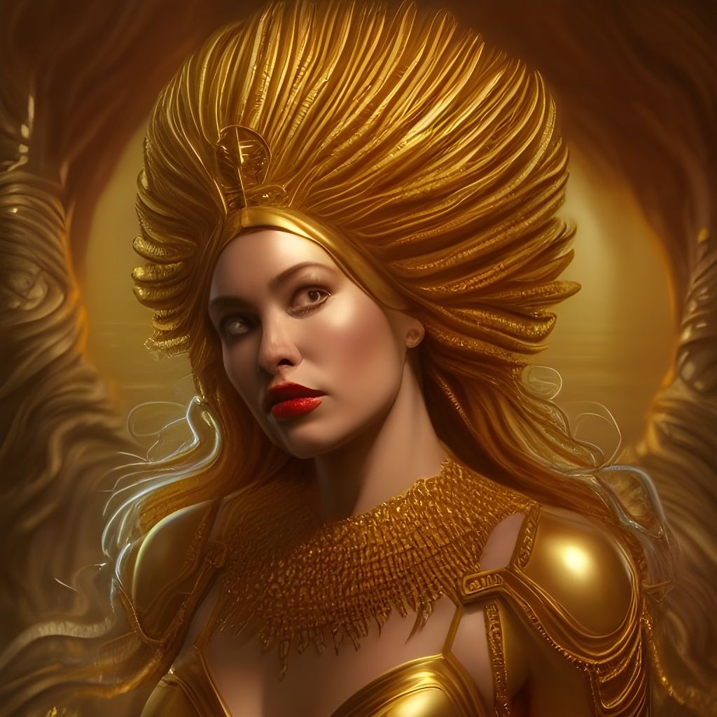 Golden Goddess in Opulent Fantasycore Style