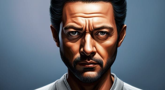 Hyperrealistic Face Emerging from Darkness