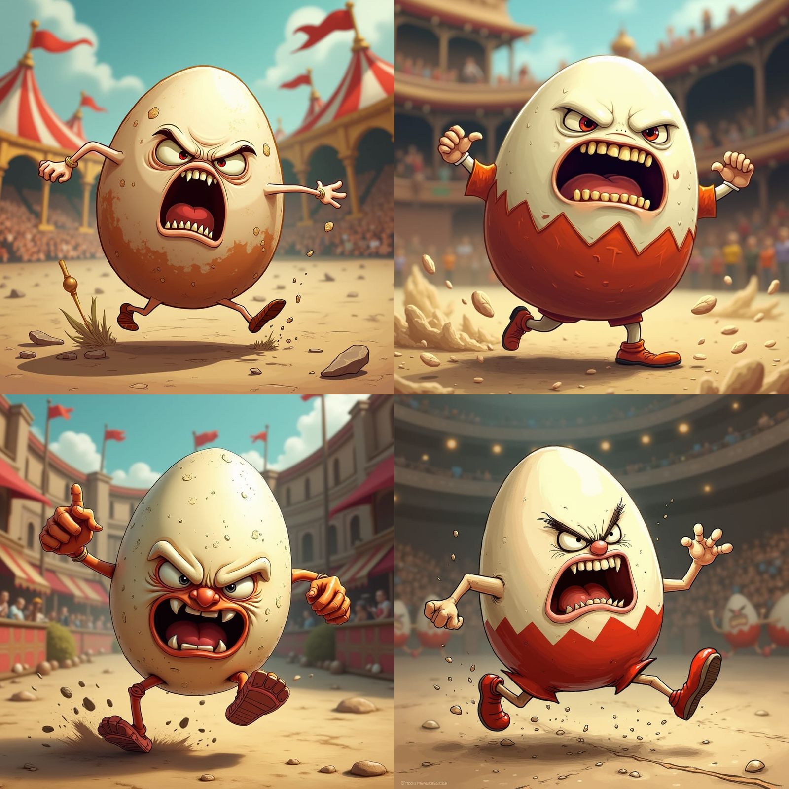 Angry Egg Runs Circus Maximus: Cartoon Style