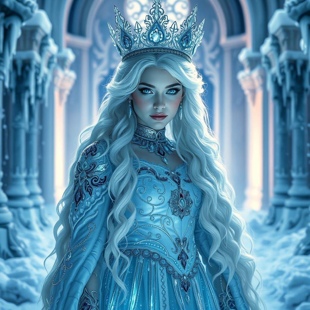 Icy Gothic Queen in Snow Palace