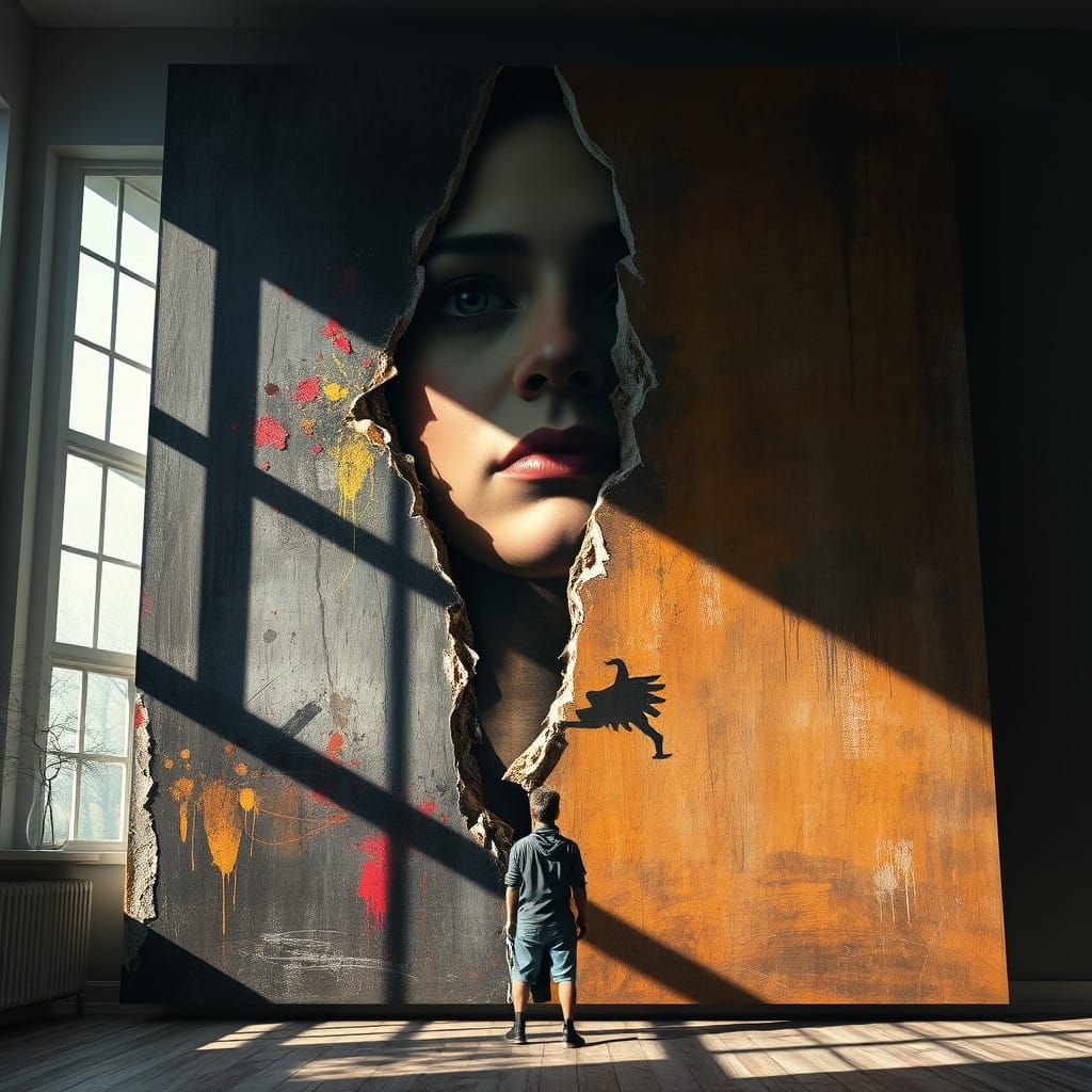 Triumphant Canvas Unveils a Heroic Figure