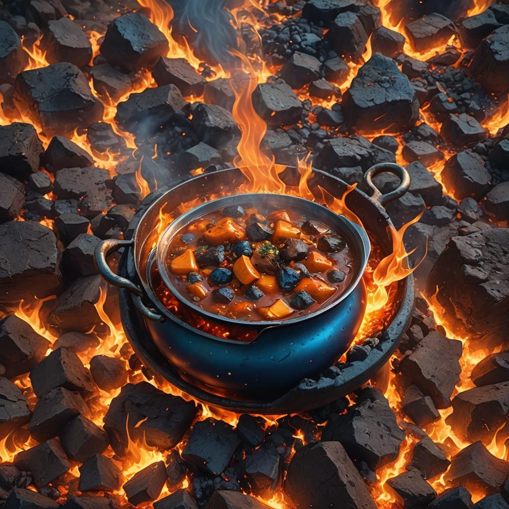 Fiery Stew Bowl: Fantasy Concept Art