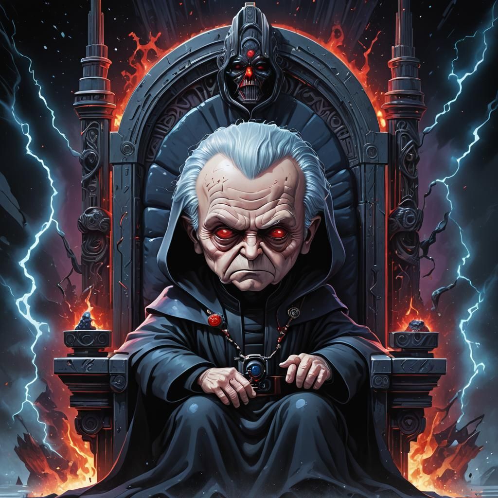 Chibi Emperor Palpatine Surrounded by Dark Side Energy