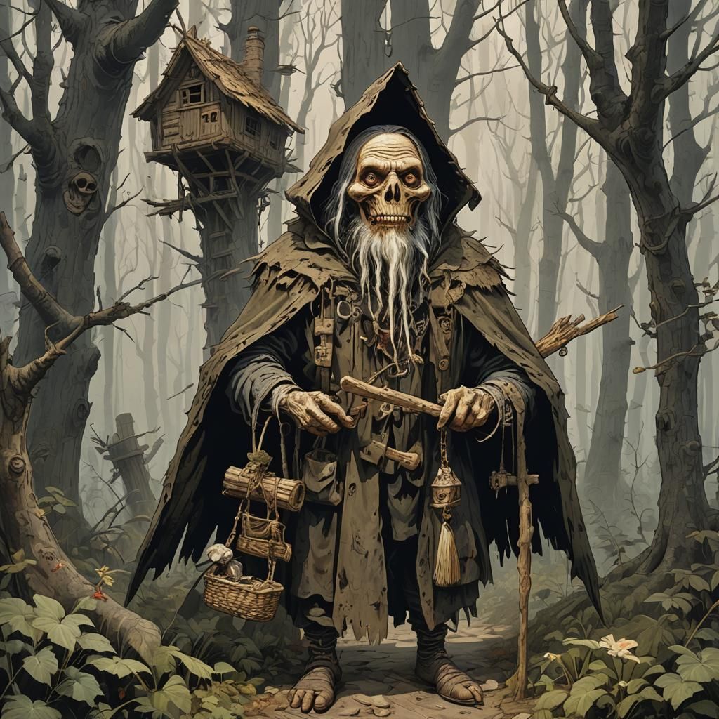 Mystical Baba Yaga AI Art